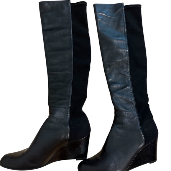 Stuart Weitzman Women's Leather Wedge Boots (Size 6) - Picture 1 of 6
